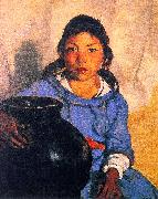 Robert Henri Gregorita with the Santa Clara Bowl oil painting on canvas